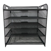 Paper Organizer, Letter Tray with Handle, Mesh Black Paper Sorter, Desk Organizer for Office, Home or School N/A